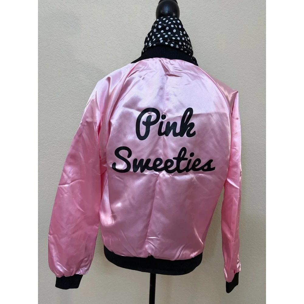 Spirit Halloween Pink Sweeties Jacket Scarf Set 50s Costume Medium 8-10 01343334